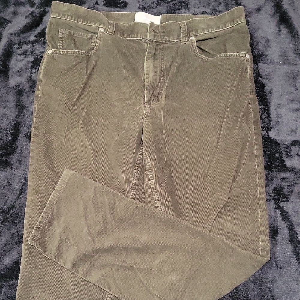 Everlane Corduroy Pants in Olive, Slim Fit 34×30